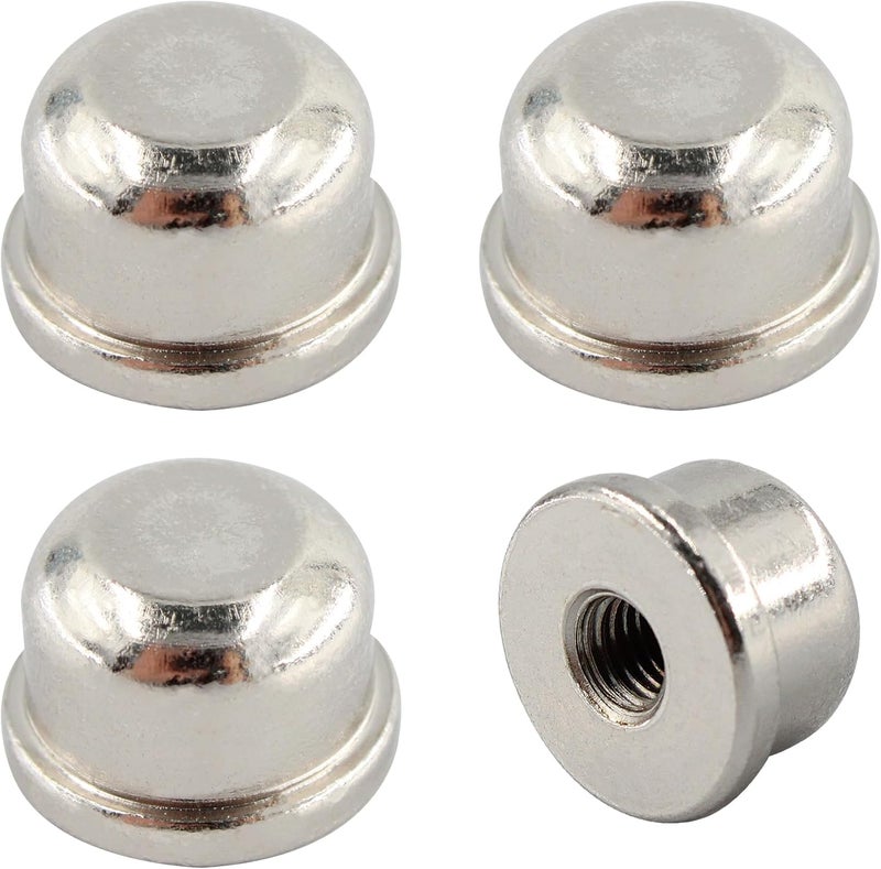 AUXBC 4PCS Solid Lamp Finials Caps Tapped, Knob On Top of The Harp Lampshade Stand, Harp Lamp Finial Knob, 1/2 inch Tall, Silver - Image 1